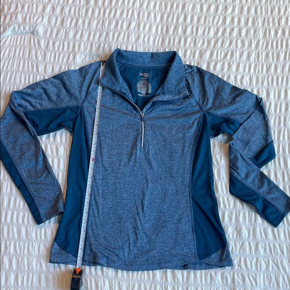 🌟 Danskin Heathered Blue Mixed Rib Athletic Pullover